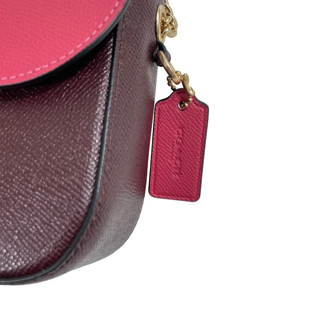 Coach Gemma Crossbody Bag Butterfly Buckle Colorblock Strawberry Cranberry C6796